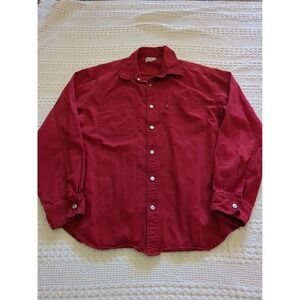 VTG Levi's Red Tab Denim Shirt Metal Button Red Long Sleeve Size XL